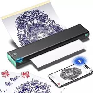 포메모 타투 스텐실 프린터 10pc 전사 용지가 있는 M08F 무선 열 휴대폰/태블릿/PC와 호환 아티스트 및