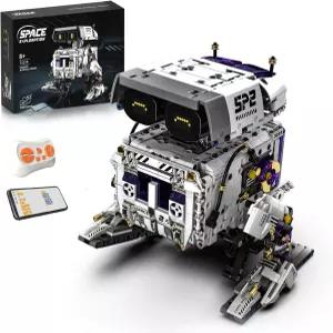 MOQIDI 프로그래머블 이족 보행 로봇 빌딩 블록 세트 1140 PCS 원격 제어 및 앱 STEM 건설 키트 8-12세