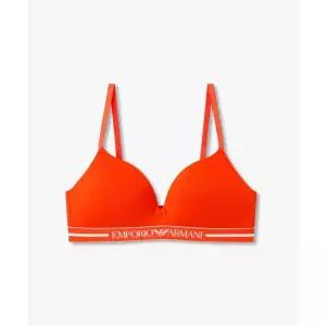 매장정품 EMPORIO ARMANI UNDERWEAR 엠포리오 아르마니 언더웨어 여성 라인 센터 로고 패디드 트라이앵글