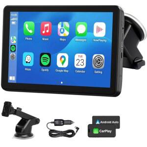 무선 CarPlay 안드로이드 자동차 스크린, 7인치 HD 블루투스 에어플레이 터치 스크린 휴대용 자동차 스테레오 Naivgation 뮤직 비디오 플레이어 미러링, , AUX, 음성 어시스턴트