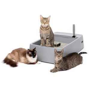 PetSafe Multi-Cat 배변 상자, 고양이를 위한 엑스트라 라지 배변 상자, 인체 공학적으로 설계된 거대한 스쿱, 크리스탈 또는 덩어리 모래와 함께 사용