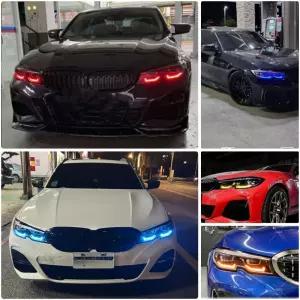 BMW G20 G21 LCI M340i M340iX 2019- LED 헤드라이트용 DRL 보드 업그레이드 NO RGB 주행등 앰버 옐로우 블