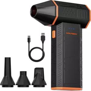 WOLFBOX 메가플로우 50 압축 공기 더스터0000RPM 초강력 전기 고속 충전이 가능한 3단 조절식 미니 송풍기