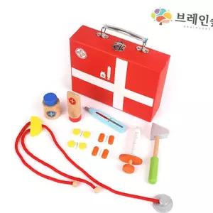 원목 병원놀이 가방세트 어린이소꿉 집에서놀기 의사 장난감 카트 아이들 에서놀기