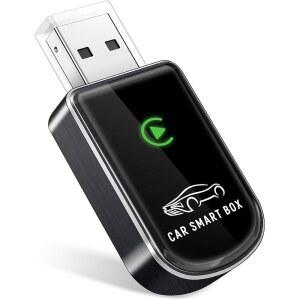 iPhone용 AmzFeel 무선 카플레이 어댑터, Mini Bluetooth Dongle 공장 유선을 무선 카플레이 플러그 앤 플레이 오토 커넥트, 저지연, iOS 10+ 및 Cars 2015+용 GPS (Brushed Gerry)