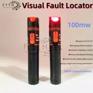 신제품 VFL100MW 광섬유 결함 탐지기 광섬유 sc/st/fc 광학 적색광 펜 충전식 100mw VFL 케이블 테스터 타