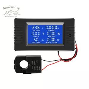AC 전력계 80-260V 100A 발전기 RV 패널 및 가전제품 부하를 위한 스플릿 코어 CT가 있는 유선 LCD 에너지