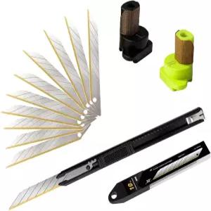 ISHTOOL 비닐 랩 도구 PPF 엣지 절삭 창 틴트 나이프 2mm/7mm 듀얼 스페이서 트리밍 가이드 Ti-블레이드