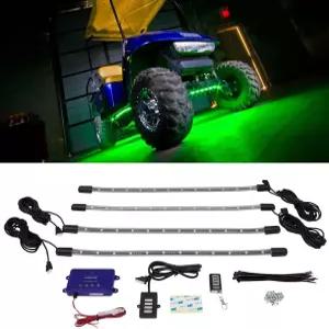 LEDGlow 4pc 스탠다드 밀리언 컬러 LED 골프 카트 언더글로우 언더바디 네온 조명 키트는 EZGO 야마하
