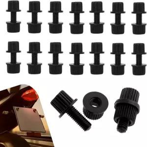 윈터록 16PCS 오토바이 번호판 볼트 6mm 나일론 나사 고정 키트 방청 프레임 홀더 모터사이클 트럭용 및