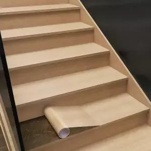 1롤 5m x 15cm 계단용 자가 접착 미끄럼 방지 스티커 두꺼운 나무 무늬 스티커로 오래된 계단의 개조 및 장