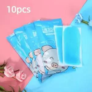 10PCS 쿨링 젤 패치 10H 오래 지속되는 부직포 일회용 스티커 야외 캠핑 하이킹 여름 열 바디