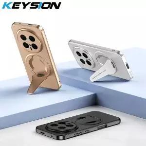HONOR Magic 8 용 KEYSION 자기 전화 케이스 금속 페인트 실리콘+PC 직립형 킥스탠드 충격 방지 커버