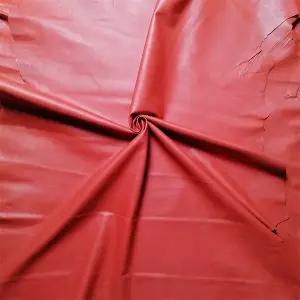 인조가죽시트지 가죽 수선패치 빨간색 양가죽 0.5mm 첫 번째 레이어 원단. 의류용 수제 DIY 다운 재킷 수리