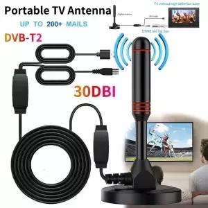 30dbi HD TV 안테나 실내 야외 공중 세트 휴대용 증폭 디지털 리시버 DVBT2 VHF UHF 빠른 응답