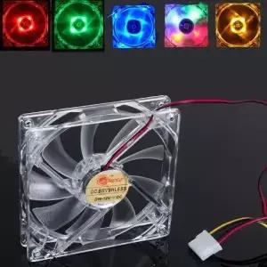 컴퓨터 PC 4 LED 조명 냉각 팬 120mm 12cm 핀 투명 케이스 발광 섀시 C 쿨러 방열판