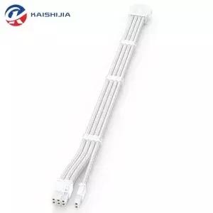 흰색 슬리브형 PCIE G VGA 8핀 암수 전원 연장 케이블 콤
