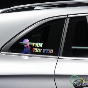 나는 STIG  텍스트  패턴 레이싱 라이더 스티커 방수 PVC 소재 스티커입니다