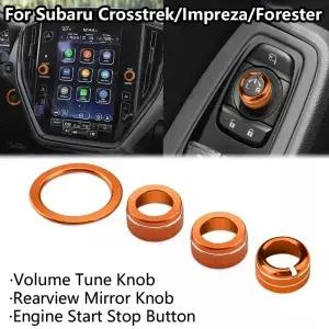자동차 볼륨 백미러 스위치 손잡이 장식 커버 Subaru Crtk Impza 엔진 푸시 버튼 Foster 용 외부 링