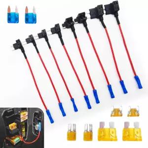 Zehiony 8 PCS 자동차 퓨즈 탭 회로 듀얼 슬롯 12V 키트 미니 및 로우 프로파일 마이크로 2 ATO 블레이드