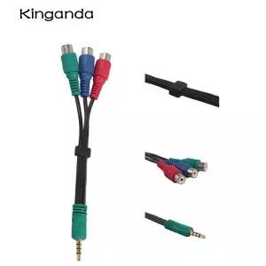 삼성 TV PC용 비디오 케이블 4 극 AUX 수컴포넌트 YPbPr 3 RCA 암 어댑터 녹색 파란색 빨간색 외부 라인