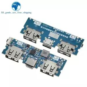 1/3PCS 타입C USB 5V 2.4A 듀얼 모바일 메인 보드 LED 표시기 18650 충전 모듈