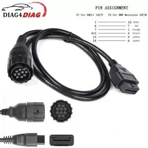 BMW 오토바이용 ICOM D 10핀 연장 케이블 obdii 진단 motobikes A2 obd2