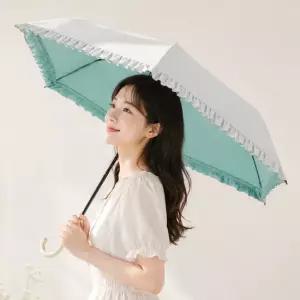일본우양산 에스타 BTS 1급 차광 무지 프릴 미니 파라솔 대형 폴딩 3단 2G3P618