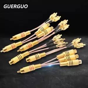 RG316 케이블 RCA 오디오 3웨이 1 남성 2 여성 Y 스플리터 어댑터 스피커 사운드 2X 3X