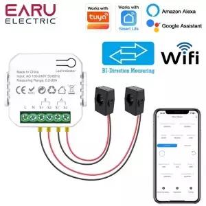 투야 스마트 WiFi 에너지 미터 태양광 발전 시스템 전력 생산 소비 양방향 모니 1/2 CT 클램프