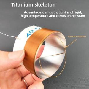 1개 49.5mm 베이스 보이스 코일 이중 레이어 티타늄 스켈레톤 8옴 8인치 10인치 우퍼 스피커 액세서리 DIY