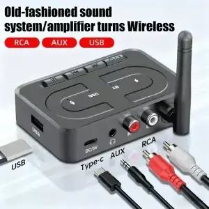 T89 블루투스 5.3 오디오 리시버 DAC AUX RCA USB 동축 광 6.5MM 마이크 카라오케 하이파이 스테레오 DSP