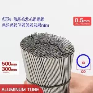 알루미늄 파이프 0.5mm 두께 OD 직선 300 긴 원형 6063 합금 얇은 벽 튜브