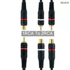 RCA Y어댑터 1 2 남성여성남성 숏 Y 스플리터 디지털 스테레오 오디오 케이블 서브우퍼 자동차 홈시어터용
