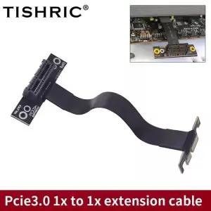 TISHRIC PCIE 3.0 1X to 연장 케이블 듀얼 각도 90 네트워크 WIFI 사운드 카드 DMA USB 장치용 X1 라이저