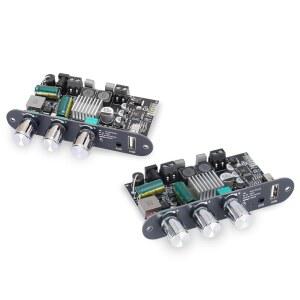 2PCS ZK-1001U 모노 앰프 보드 블루투스 5.3(TWS 100W 전원 출력 미니 오디오 차량 와이드 전압 입력 9-24V USB /AUX / BLUETOOTH 지원)