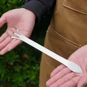 1Pc 스테인레스 스틸 루트 레이크 분재 화분에 심은 식물 3 갈래 풀기 토양 도구 휴대용 녹슬지 않는 홈