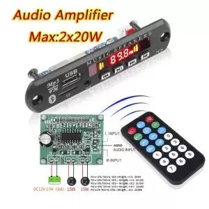 마이크 핸즈프리 자동차 키트 블루투스 MP3 플레이어 디코더 보드 FM 라디오 모듈 TF USB AUX 오디오