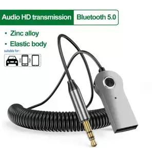 AUX 블루투스 어댑터 자동차 3.5mm 잭 오디오 송신기 무선 5.0 수신기 USB 동글 케이블 마이크가있는
