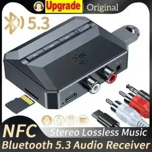 NFC Bluetooth 5.3 오디오 수신기 3.5mm AUX RCA USB U /TF HIFI 스테레오 음악 무선 어댑터 (차량용 키트