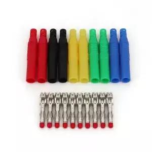 10Pcs 절연 안전 스트레이트 4mm 남성 바나나 플러그 와이어 솔더 유형 커넥터
