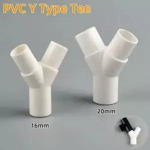 1 25PCS 16mm/20mm PVC Y 형 티 포크 워터 파이프 커넥터 수족관 탱크 액세서리 정원 관개 드립 박스 부품