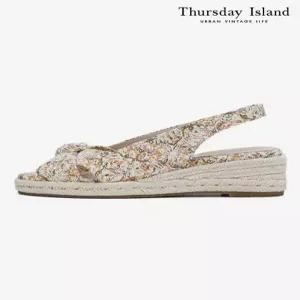 써스데이아일랜드Thursday Island 플라워 자수 패브릭 샌들T244MSE233W2547244