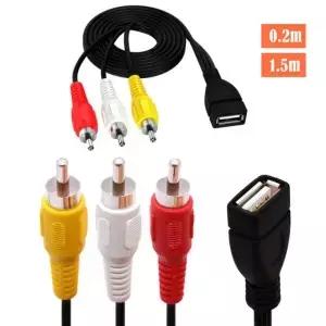 셋톱 박스용 오디오 비디오 케이블 라인 3 RCA 수Usb2.0 암 어댑터 코드 와이어