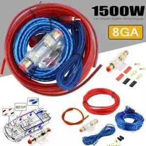 1500W 자동차 서브우퍼 케이블 8GA RCA 전원 60 AMP 퓨즈 홀더 오디오 라인 개조용 차량 부품