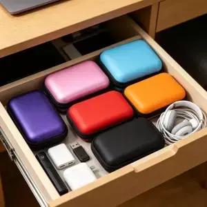 EVA 하드 드라이브 케이스 2.5인치 외장형 HDD SSD USB 데이터 케이블용 휴대용 충격 방지 보관 가방