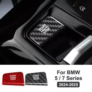 BMW 5 7 시리즈 자동차 점화 시작 버튼 커버 장식 스티커 탄소 섬유 인테리어 수정 액세서리