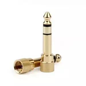 3.5 스피커 커넥터 오디오 어댑터 잭 Aux 컨버터 6.35mm 수3.5mm 암 기타 6.35 골드