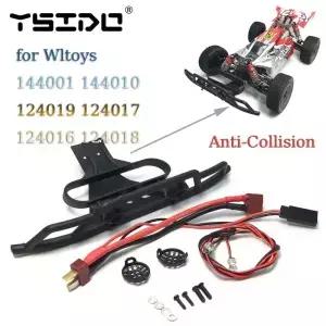 Wltoys용 LED 조명이 장착된 RC 자동차 충돌 방지 앞 범퍼 144001 144010 124019 124017 124016 124018