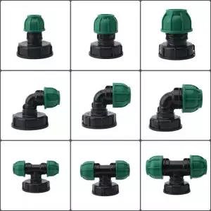 IBC 탱크 피팅 S60 20/25/32mm PE 파이프 어댑터 정원 관개 급수 퀵 커넥터